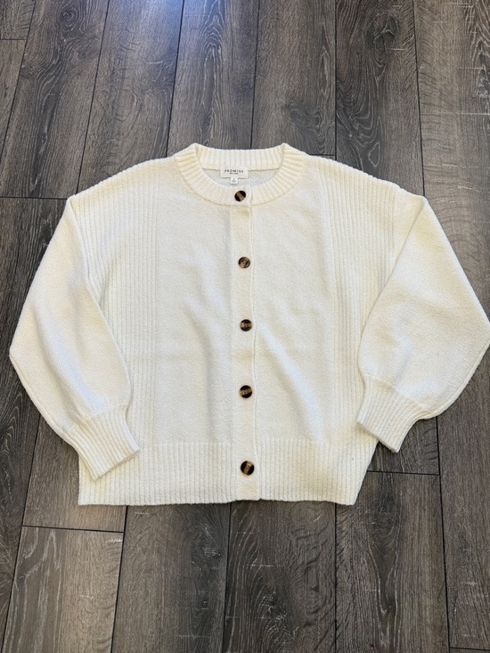 Promesa Sweaters - Promesa Cream Button-Front Cardigan with Tortoiseshell Buttons